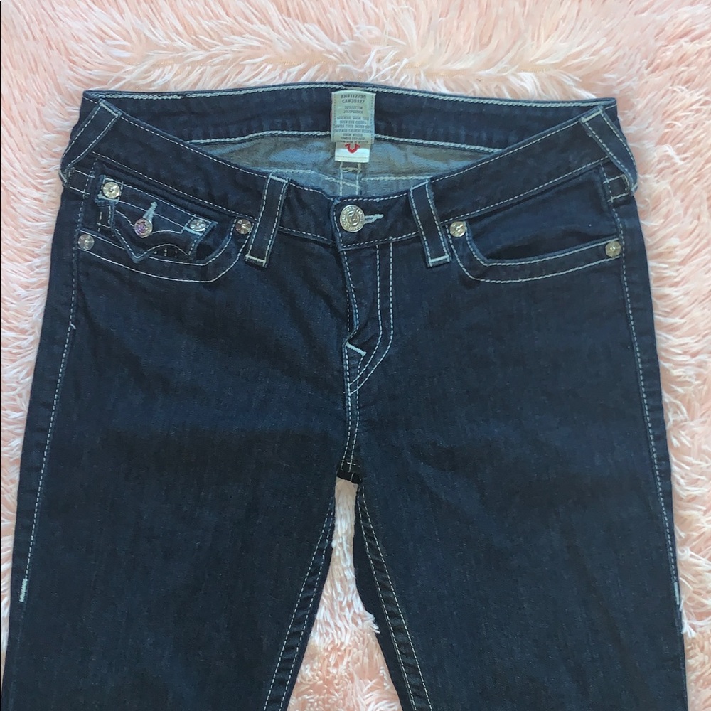 True Religion Women's Dark Blue Denim Jeans Boot Cut Made in the USA